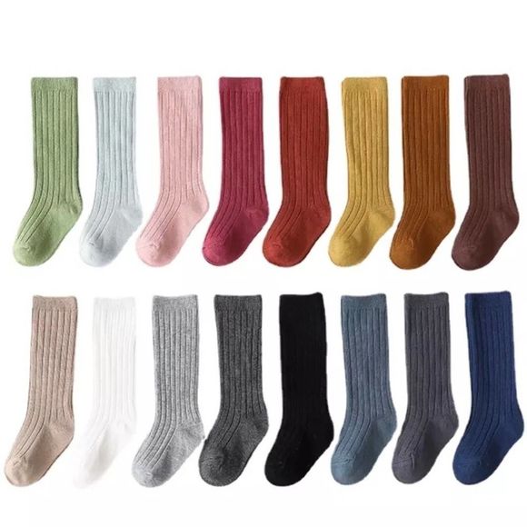 New Baby cotton knee high socks pink 1-3 years - Picture 2 of 7